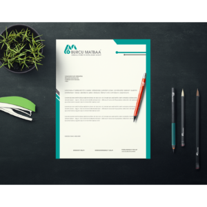 Burcu Matbaa Logo detaylı boş antetli kâğıt şablonu