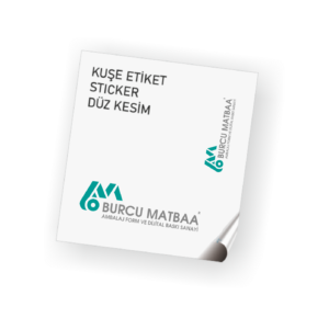 Kuşe etiket 5x5cm kare düz kesim