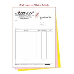 A4 sevk irsaliyesi üstten tutkallı baskı örneği