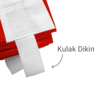 Kulak dikim görseli – bayrak ve kumaş detayları