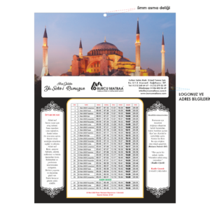 imsakiye baskı ayasofya temalı